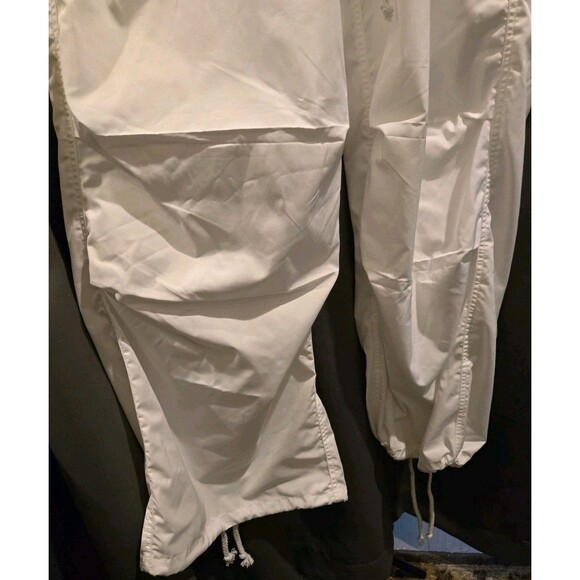 White Baggy Cargo Pants By Edikted, Wide Leg Draw String, M/L, NWT - Picture 2 of 9